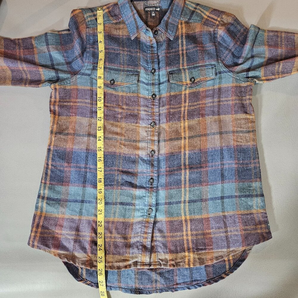 Toad&Co Reform Flannel Plaid Shirt Women’s Medium Organic Outdoor Casual - Picture 7 of 9